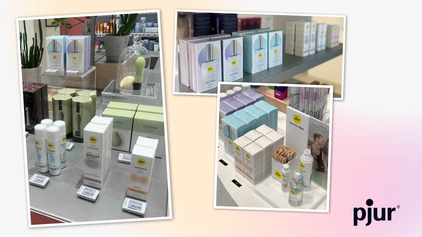 Image collage of pjur products at Magasin du Nord