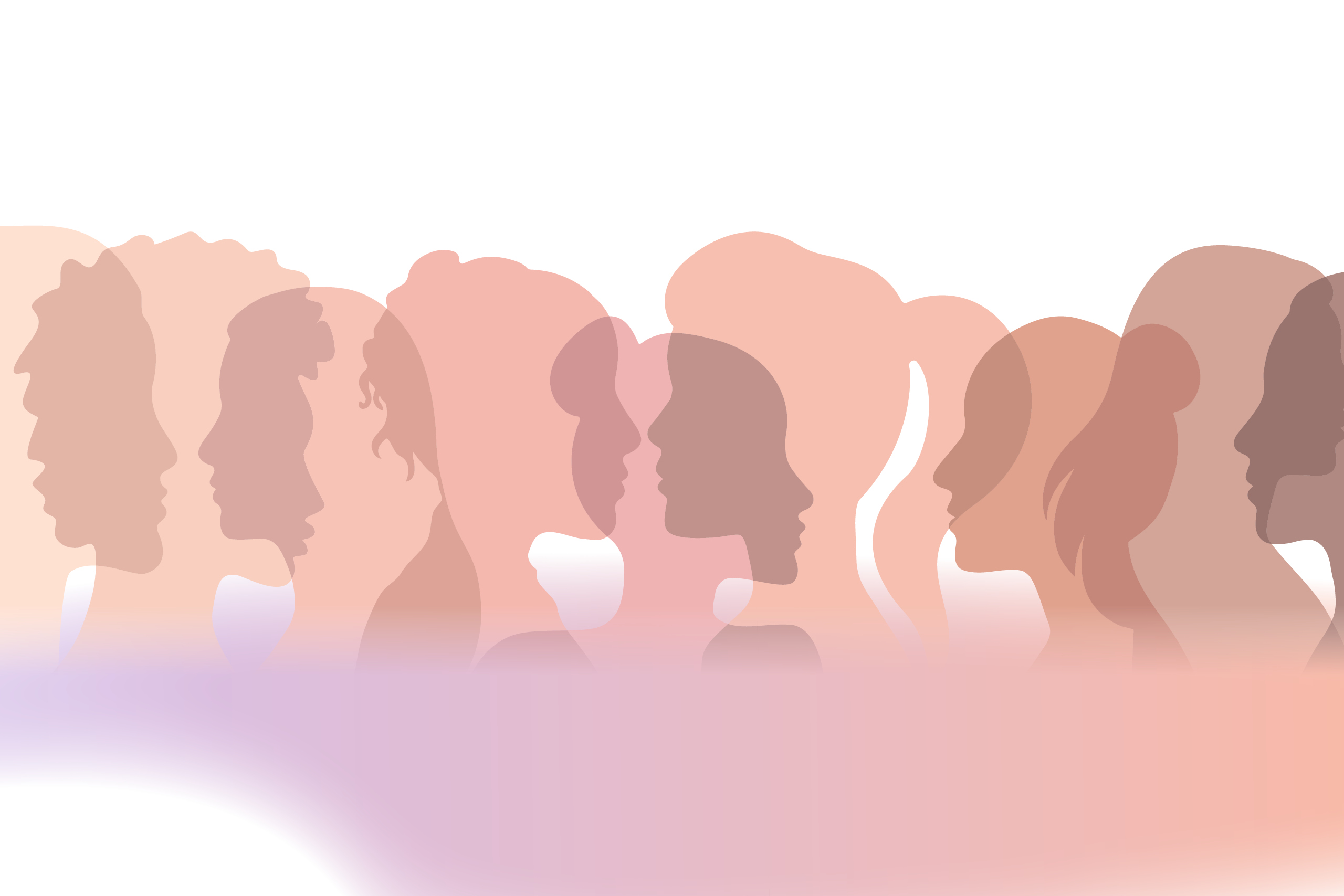 Frauensilhouetten als Symbol für Leben mit Endometriose